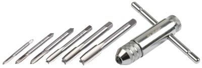 Набор ЗУБР "МАСТЕР" с металлореж. инструментом, метчики однопроходные М3-М10, метчикодержатель - на карточке, 7предметов,  ( 28127-H7 )