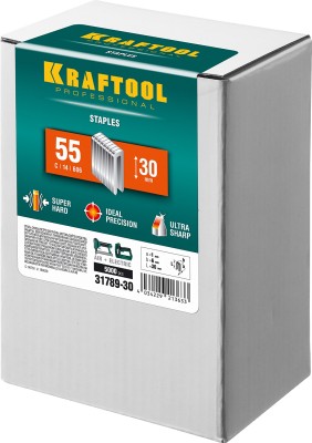 KRAFTOOL 30  мм скобы для степлера узкие тип 55, 5000 шт, ( 31789-30 )