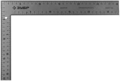 Угольник ЗУБР "ЭКСПЕРТ" плотницкий цельнометаллический, гравированная шкала (шаг 1мм), 300х200мм  ,  ( 3434-30 )