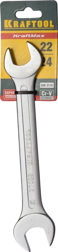 Рожковый гаечный ключ 22 х 24 мм, KRAFTOOL,  ( 27033-22-24 )