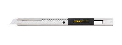 Нож OLFA с выдвижным лезвием и корпусом из нержавеющей стали, автофиксатор, 9мм,  ( OL-SVR-2 )