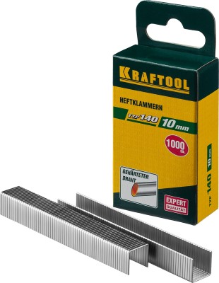 KRAFTOOL 10 мм скобы для степлера тонкие тип 140, 1000 шт,  ( 31680-10 )