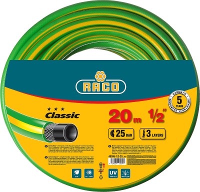 Шланг RACO CLASSIC поливочный, 25атм., армированный, 3-х слойный, 1/2"х20м,  ( 40306-1/2-20_z01 )