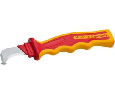 Нож для снятия изоляции с пяткой VDE 1000В 40х195 мм, рукоятка SoftGripp, NWS, ( 2043K )