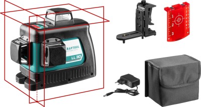 KRAFTOOL LL-3D #2 нивелир лазерный, 3х360° , 20м/70м , IP54, точн. +/-0,2 мм/м, держатель, в сумке, ( 34640-2 )