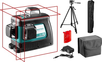 KRAFTOOL LL-3D #3 нивелир лазерный, 3х360° , 20м/70м, IP54, точн. +/-0,2 мм/м, штатив, в сумке, ( 34640-3 )