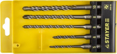 Набор STAYER "PROFI" Буры по бетону, хвостовик "SDS-Plus", 5х110; 6х110; 6х160; 8х160; 10х160мм; 5шт,  ( 2930-H5 )