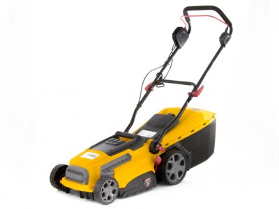 Газонокосилка электрическая GC-1500, 1500 Вт, ширина скашивания 36 см, 6 уровней высоты скашивания, пластиковый травосборник, 40 л Denzel, ( 96606 )