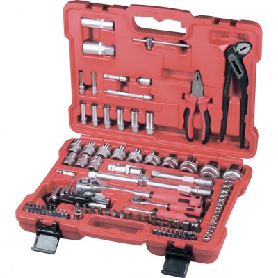 Набор слесарно-монтажный с квадратами 1/4, 1/2 и 5/16", 117 предметов Matrix ProFI, ( 13587 )