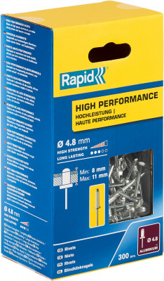 RAPID R:High-performance-rivet 4.8х14 мм, 300 шт, Алюминиевая высокопроизводительная заклепка (5001437)