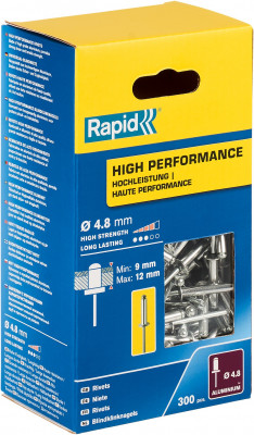 RAPID R:High-performance-rivet 4.8х16 мм, 300 шт, Алюминиевая высокопроизводительная заклепка (5001438)