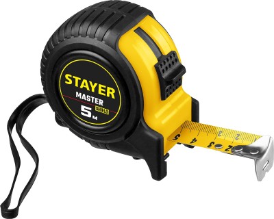 STAYER MASTER 5м / 25мм рулетка в ударостойком обрезиненном корпусе ( 34025-05-25 )