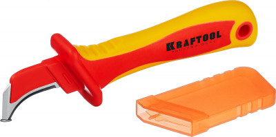 KN-7, нож электрика диэлектрический, с "пяткой", изогнутый, KRAFTOOL ( 45400 )