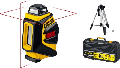 STAYER SL360-2 нивелир лазерный, 20м, крест + 360°, точн. +/-0,3 мм/м, штатив, кейс ( 34962-2 )