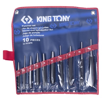KING TONY Набор выколоток, бородков, кернеров, 10 предметов ( 1010PR )