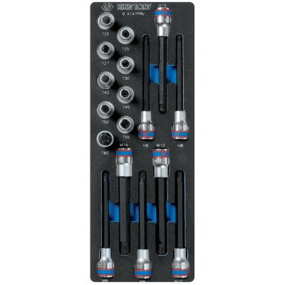 KING TONY Набор насадок Hex, Torx и Spline, ложемент, 17 предметов ( 9-4147PRV )