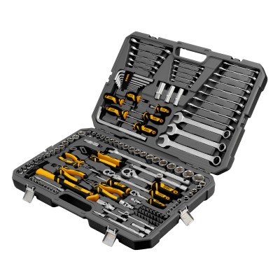 Набор инструментов, 1/2", 1/4", 3/8", CrV, S2, пластиковый кейс, 144 предмета Denzel ( 15805 )