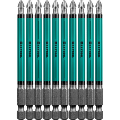 Optimum Line Биты, PH2, 100 мм, тип хвостовика E 1/4", 10 шт в блистере, KRAFTOOL,  ( 26122-2-100-10 )