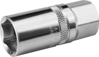 Торцовая головка KRAFTOOL "INDUSTRIE QUALITAT", свечная с резин. вставк., Cr-V, FLANK, хромосатинированная, 1/2", 21мм ,  ( 27812-21_z01 )