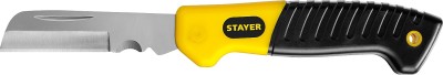 SK-R нож монтерский, складной, прямое лезвие, STAYER Professional, ( 45408 )