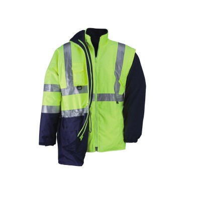 Куртка рабочая PARKA HV 5 in 1, XXXL, цвет желтый с синими вставками, полистер 100%, KAPRIOL, ( 31089 )