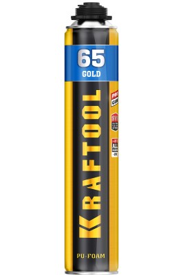 Пена "GOLD 65" профессиональная, монтажная, пистолетная, всесезонная, 850мл, KRAFTOOL,  ( 41194 )