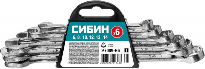 Набор комбинированных гаечных ключей 6 шт, 6 - 14 мм, СИБИН ( 27089-H6_z01 )