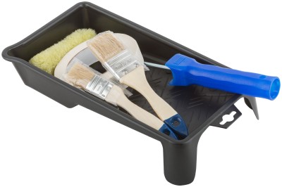 Набор для покраски дверей и окон (ванночка 290х150 мм + валик полиакрил 100 мм + малярная лента 25 мм x 50 м + кисти 25 ; 38 мм) ( 03035 )