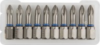 Биты ЗУБР "ЭКСПЕРТ" торсионные кованые, обточенные, хромомолибденовая сталь, тип хвостовика C 1/4", PH1, 25мм, 10шт ,  ( 26011-1-25-10 )