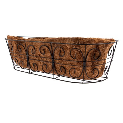 Пристенное кашпо с декором, 74 х 20 см, с кокосовой корзиной Palisad, ( 69014 )