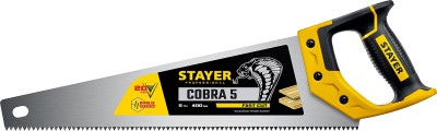 Ножовка по дереву (пила) "Cobra 5" 400 мм, 5 TPI, прямой крупный зуб, быстрый рез поперек волокон, для крупных и средних заготовок, STAYER ( 1506-40_z